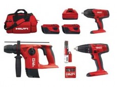 Аккумуляторный набор инструментов Hilti. Купить в сумке аккумулятор + перфоратор + шуруповерт + гайковерт